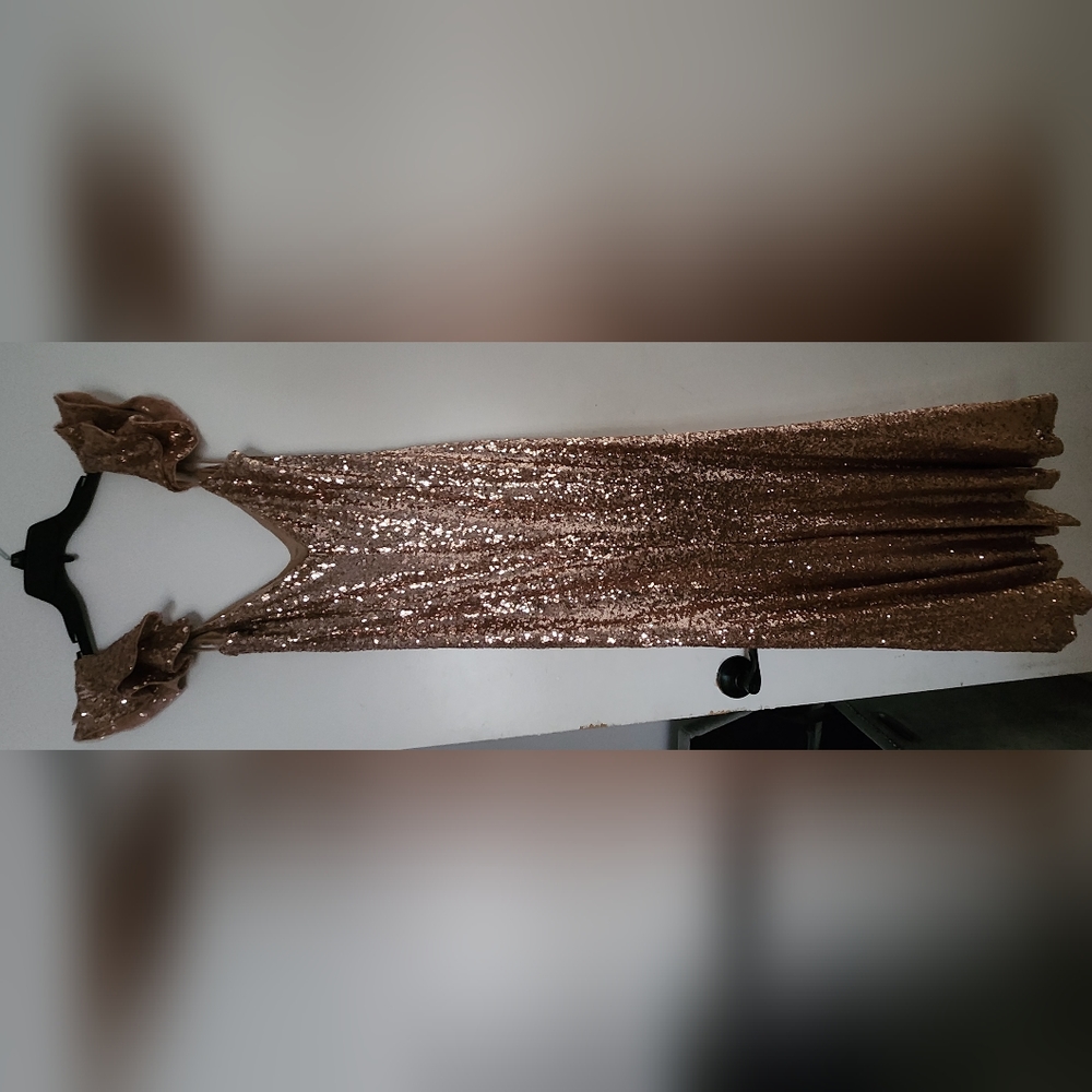 Rose gold sequence dress